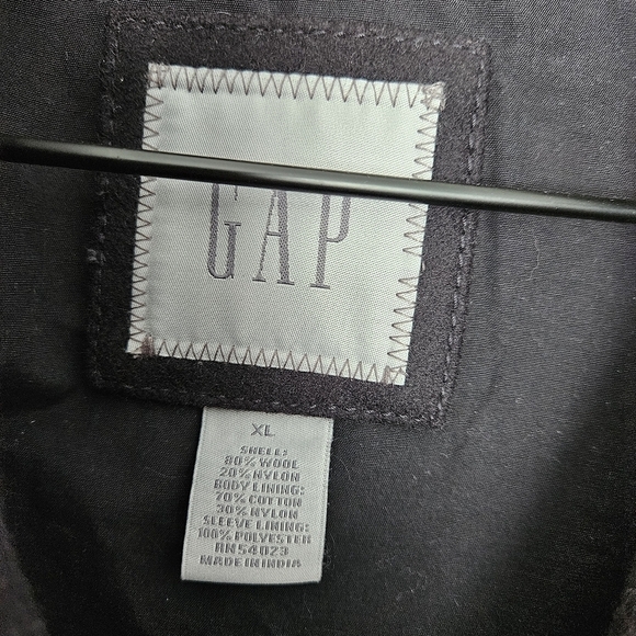 GAP men's black wool blend peacoat size XL - Picture 5 of 13